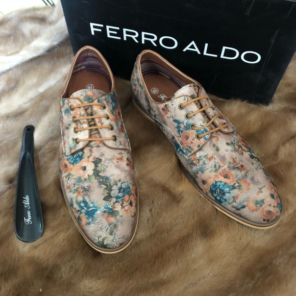 Last 8❣️ Ferro Aldo Floral Lace Up Dress Oxford - Picture 3 of 6